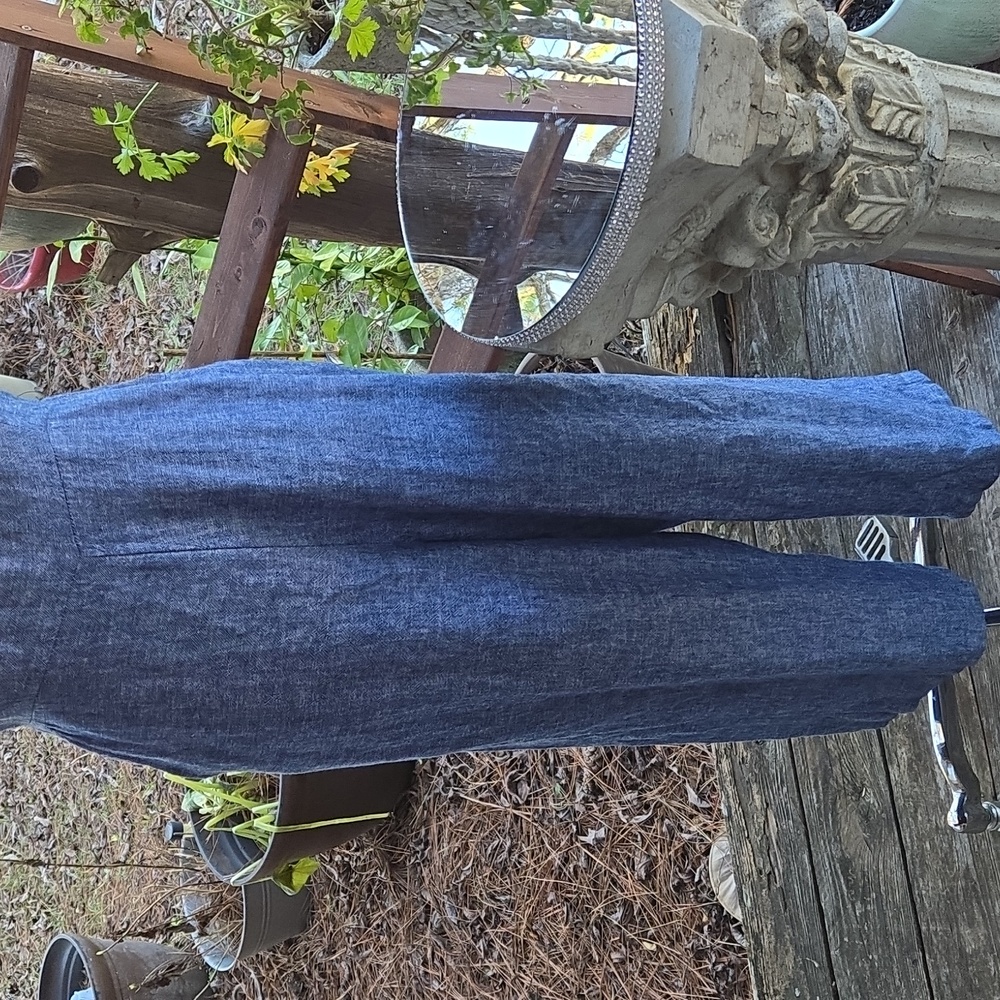 Old Navy Indigo Blue Linen Blend Jumpsuit Size Medium - Picture 4 of 17